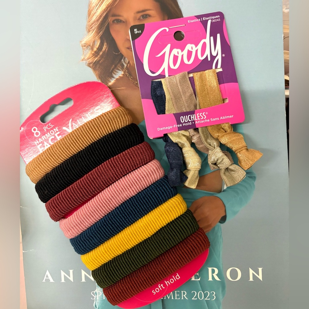 NWT 5 Piece Ouchless Hair Ties & Multi Color 8 Piece Soft Hold Ponytail Ties